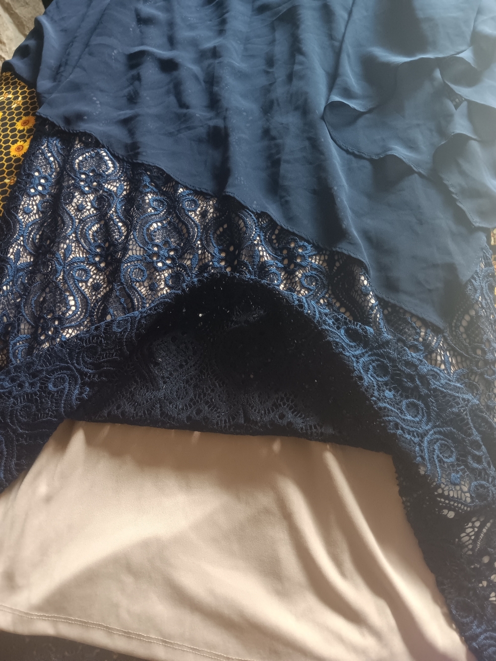 Connected Apparel Navy Lace Chiffon Overlay Wedding Guest Dress NWT Size 18W - Picture 7 of 9